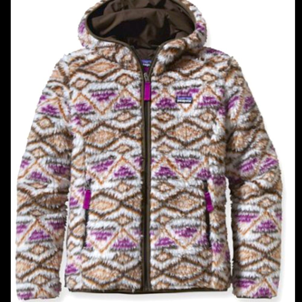 Patagonia Retro X- Fleece patterned fuzzy Jacket Coat Hooded size XS